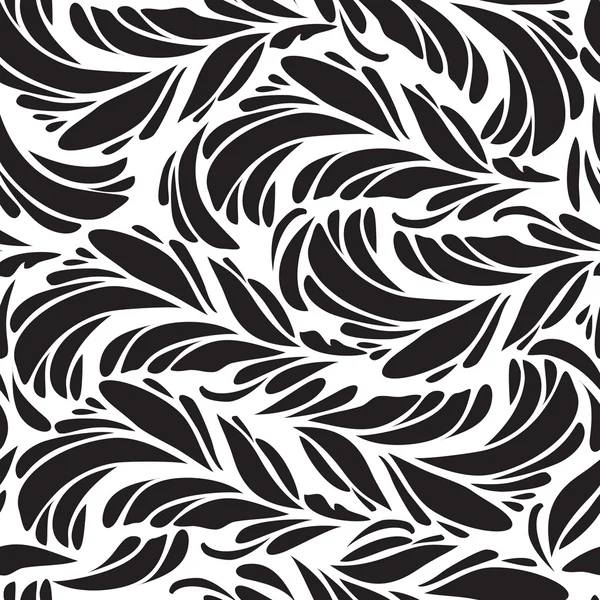 Dikişsiz doodle siyah tavus kuşu tüyleri desen.