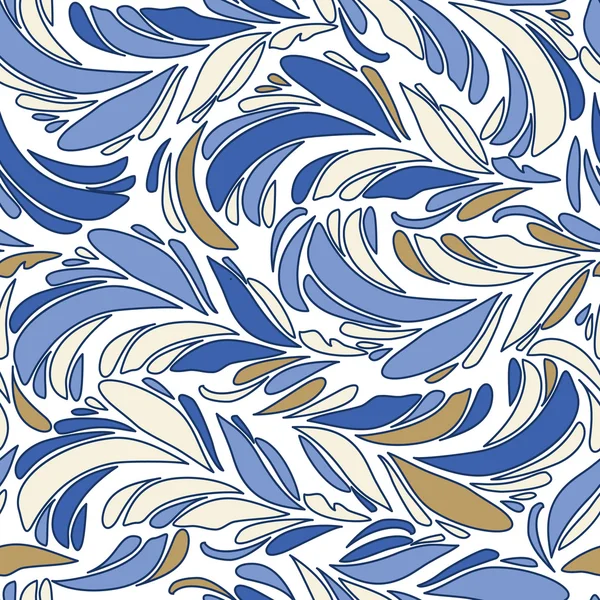 Синя безшовна векторна текстура з пір'ям — стоковий вектор