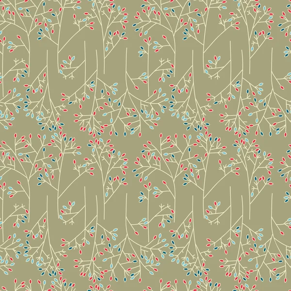 Árboles abstractos sin costura patrón de fondo — Archivo Imágenes Vectoriales