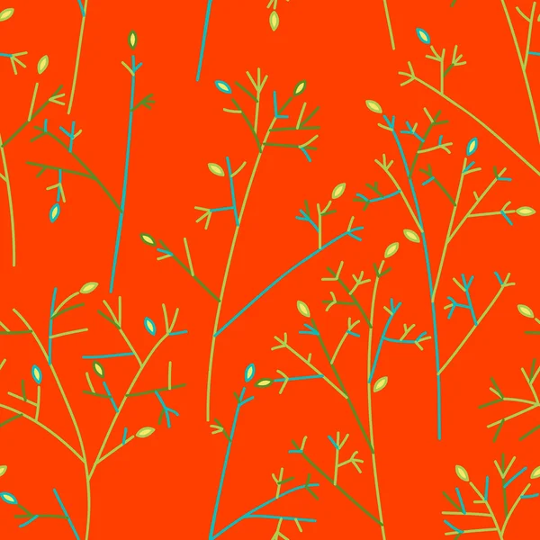 Motif sans couture avec des arbres et des branches — Image vectorielle