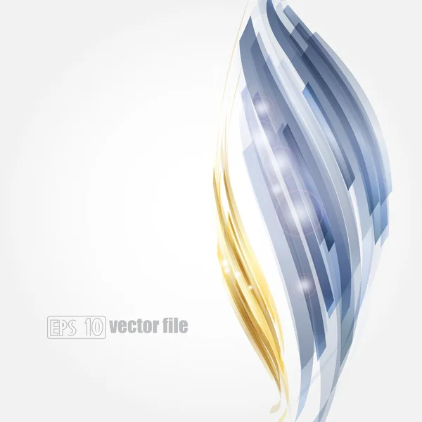 Abstracto fondo azul brillante y oro Vector — Vector de stock