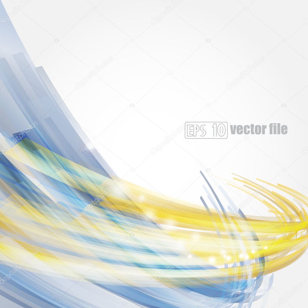 Abstract bright blue and gold background Vector