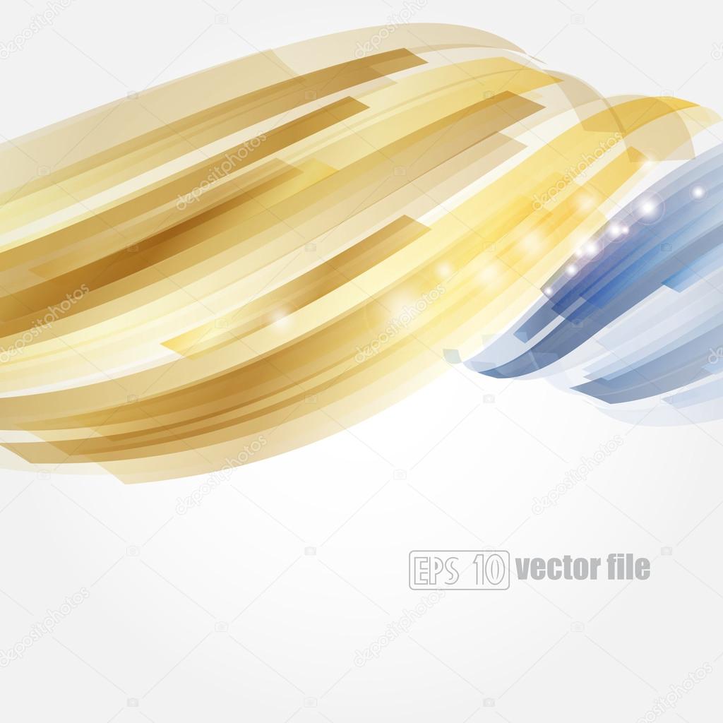 Abstract bright blue and gold background Vector