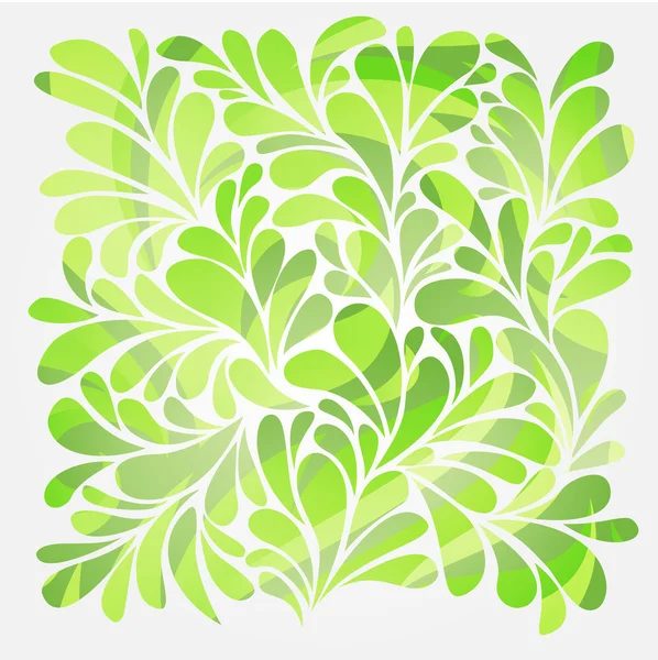 Fond abstrait avec des boucles vert vif et tourbillon — Image vectorielle