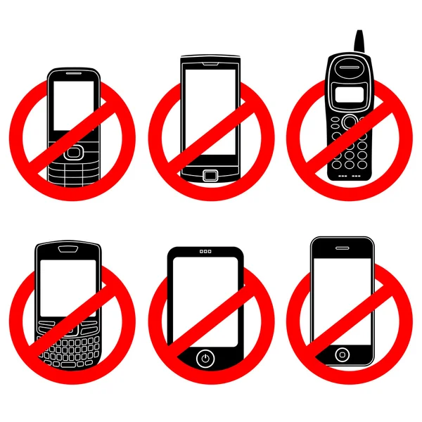 No phone vector sign set — Stock Vector