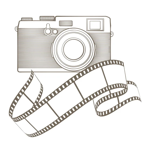 Vintage photo camera with vignette — Stock Vector