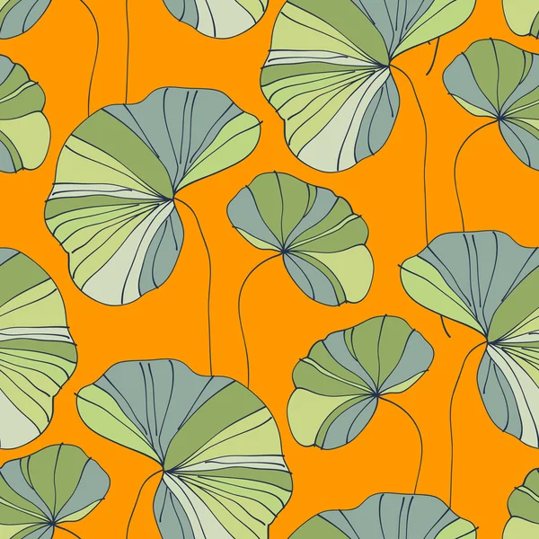 Patrón tropical de flor sin costura de nenúfar — Vector de stock