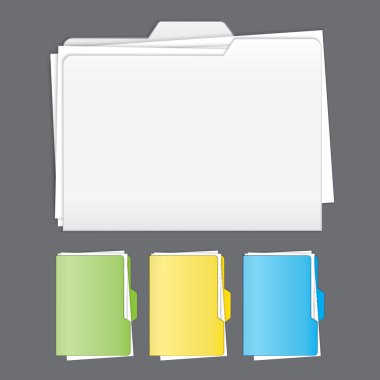 Colorful tabbed folder vector set clipart