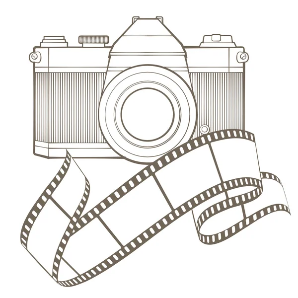 Câmera de foto retro com vinheta — Vetor de Stock