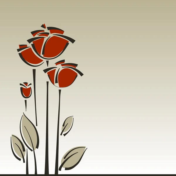 Vector rozen floral stijlvolle achtergrond — Stockvector