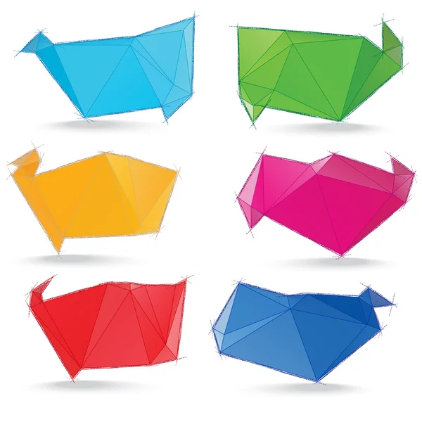 Vector moda esboço triângulo banner formas —  Vetores de Stock