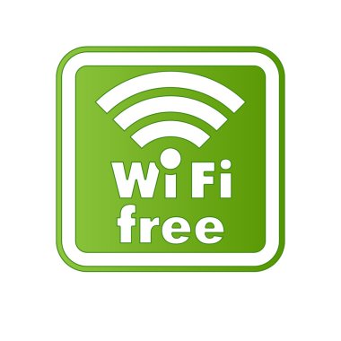 Ücretsiz Wi-Fi ve Internet işareti kare kenarlık