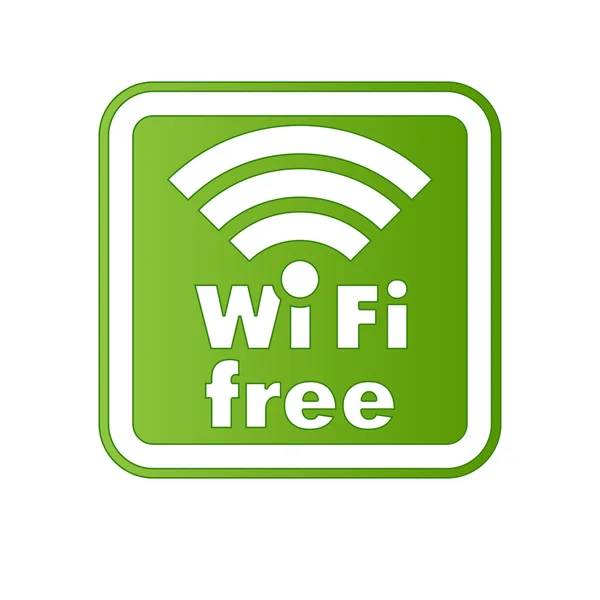 Wifi gratuito y signo de Internet con frontera cuadrada — Vector de stock