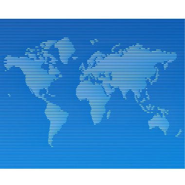 çizgili hattı Dünya Haritası vektör şablonu