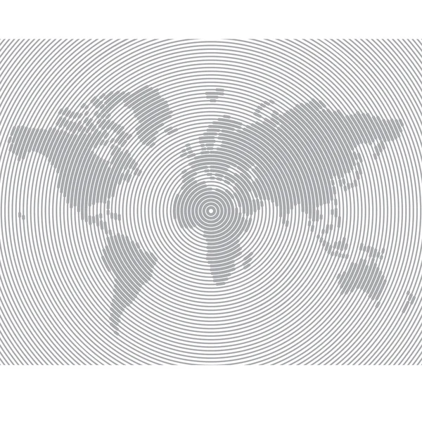 Línea rayada mapa del mundo vector plantilla — Archivo Imágenes Vectoriales