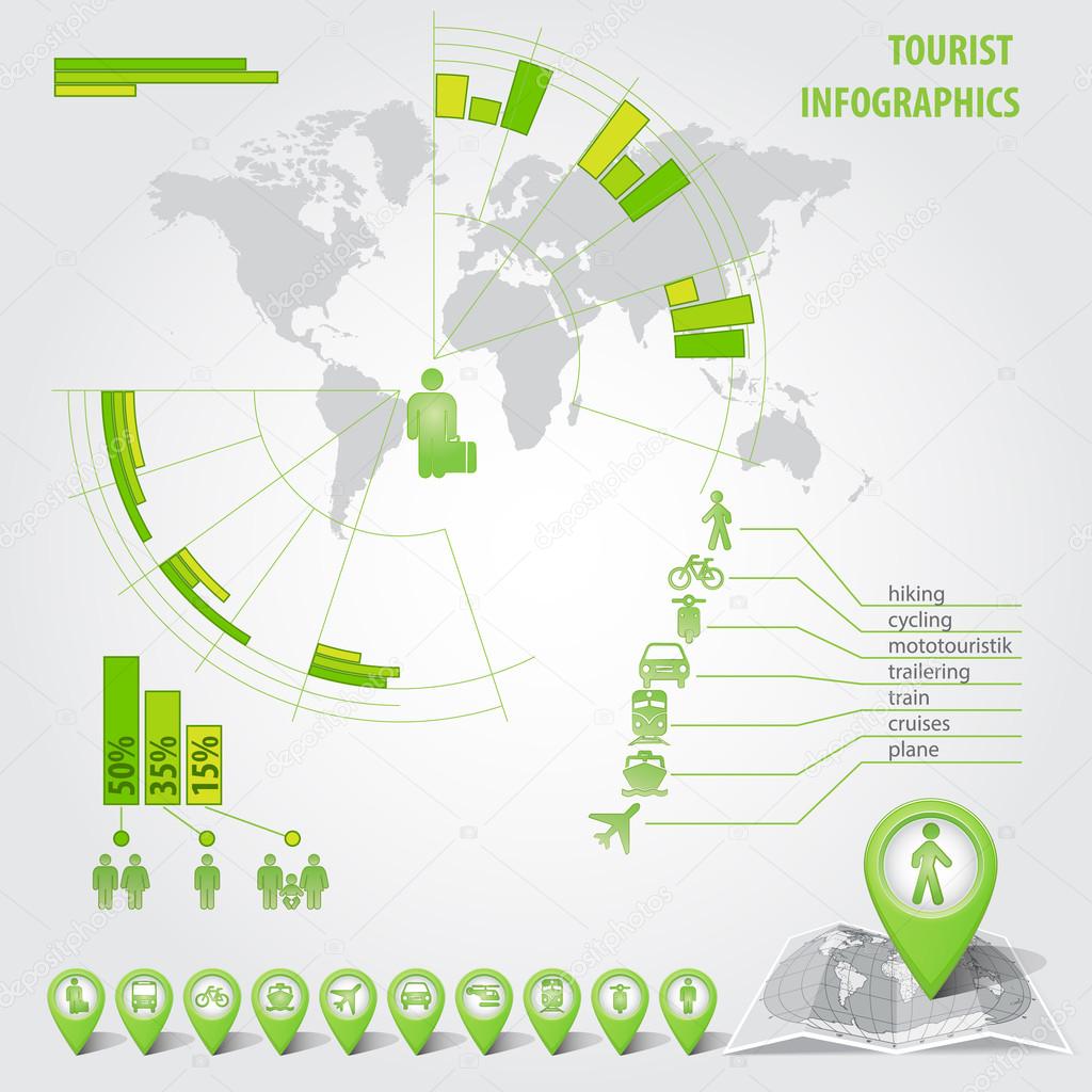tourism infographics business template elements vector
