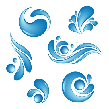 water drop symbols vector set