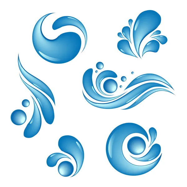 Conjunto de vetores de símbolos de gota de água Ilustrações De Bancos De Imagens Sem Royalties