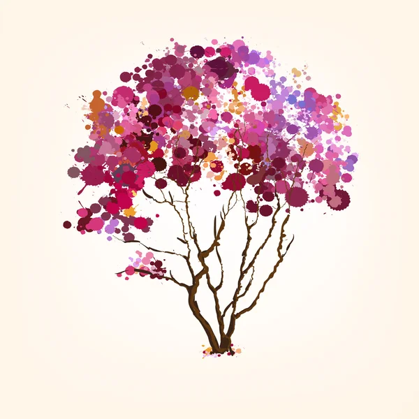 Primavera vector árbol de manchas de fondo — Vector de stock