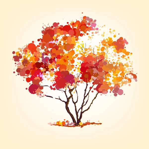 Autumn vector tree of blots background — Stock Vector