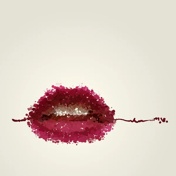 Lèvres féminines juteuses de taches vecteur — Image vectorielle
