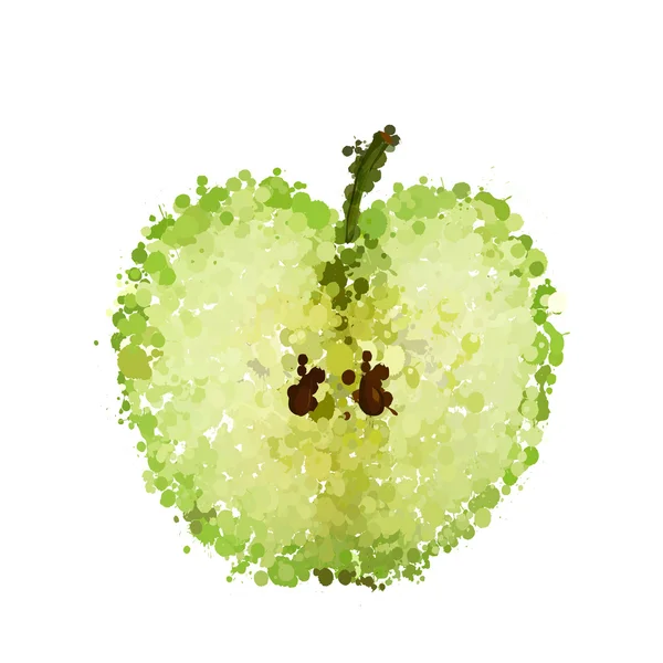 Halve groene appel van blots vector geïsoleerd — Stockvector