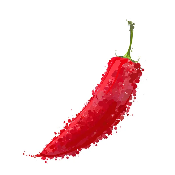 Brandende rode paprika vector geïsoleerd op wit — Stockvector