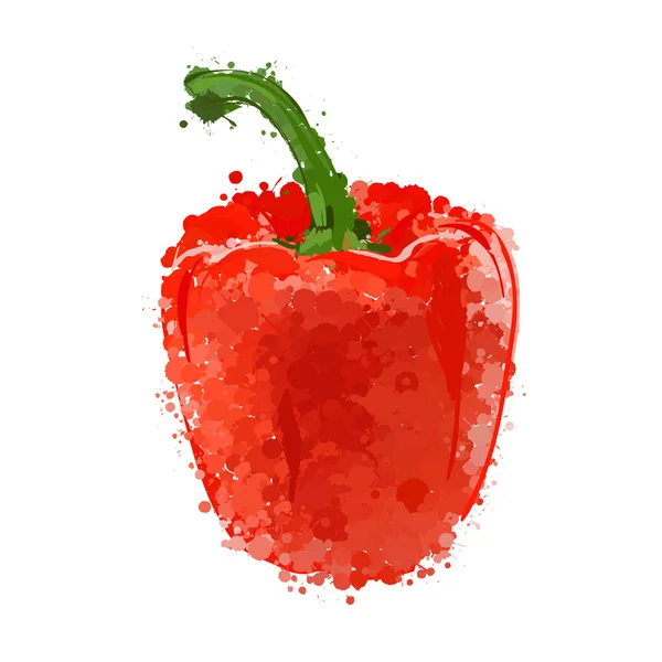 Rode paprika vector geïsoleerd op wit — Stockvector