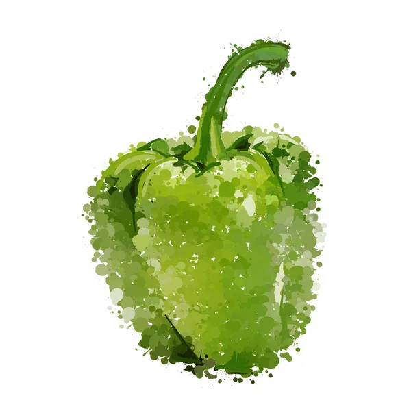 Verde pimiento dulce de manchas vector — Vector de stock