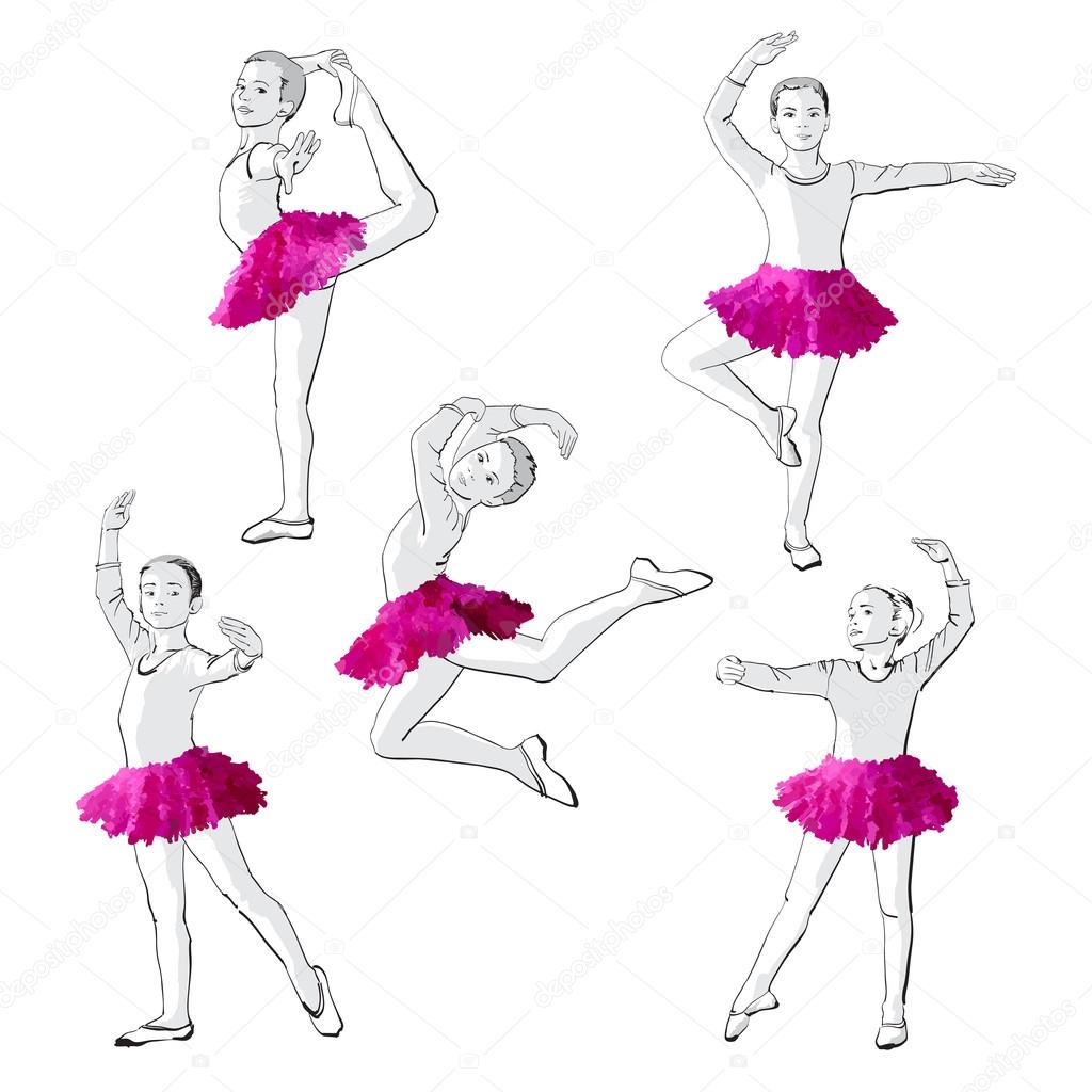 Ballerinas little girls dancing children