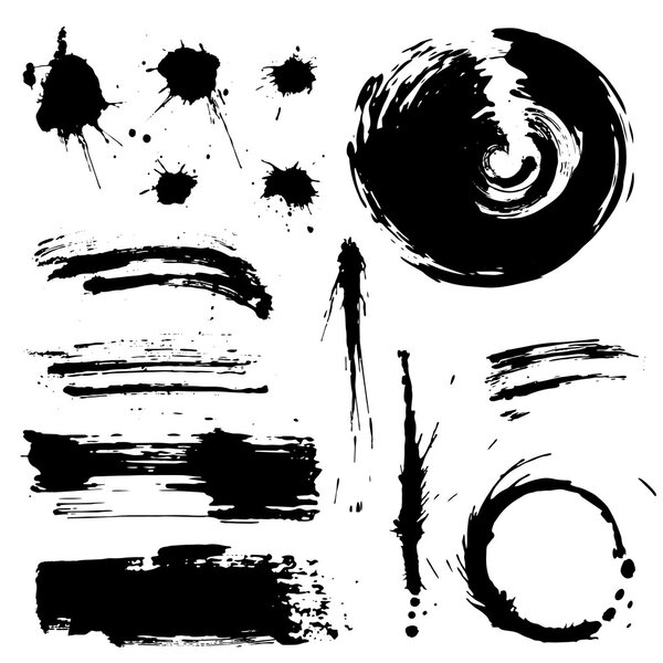 Grunge blots and splash vector silhouette