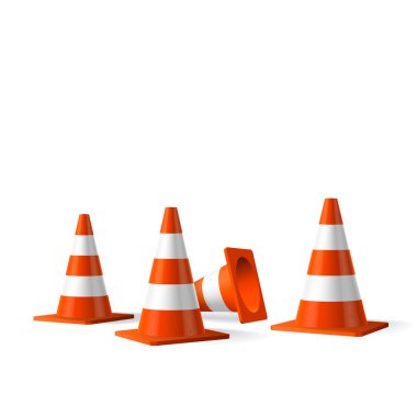 Trafik konileri vektör izole nesne