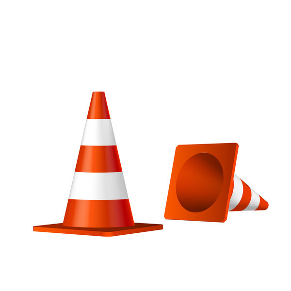 Traffic cones vector isolated object
