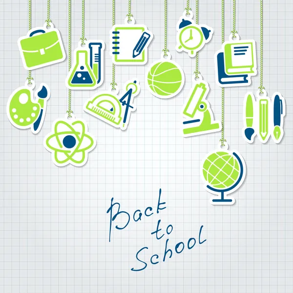 Terug naar school concept en pictogram set — Stockvector