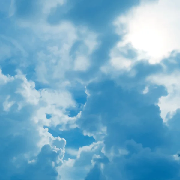 蓝多云的天空矢量背景 — 图库矢量图片
