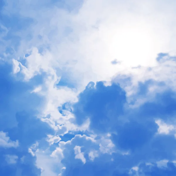 Azul cielo nublado vector de fondo — Vector de stock