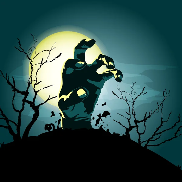 Zombie main vecteur fond — Image vectorielle