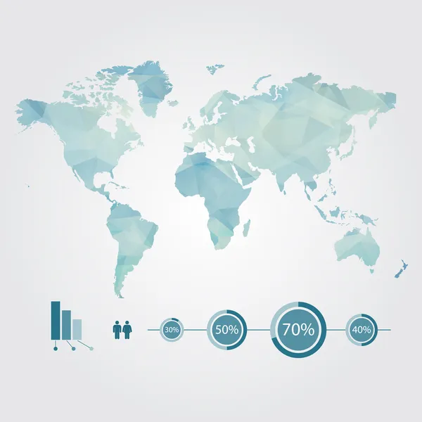 Moderne concept van de wereldkaart met infographic — Stockvector