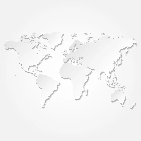 Векторний папір 3D карта світу — стоковий вектор