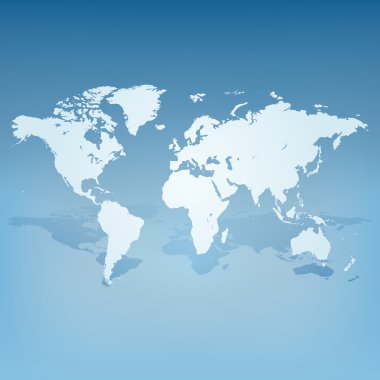 Gölge 3d konsept vektör ile Dünya Haritası