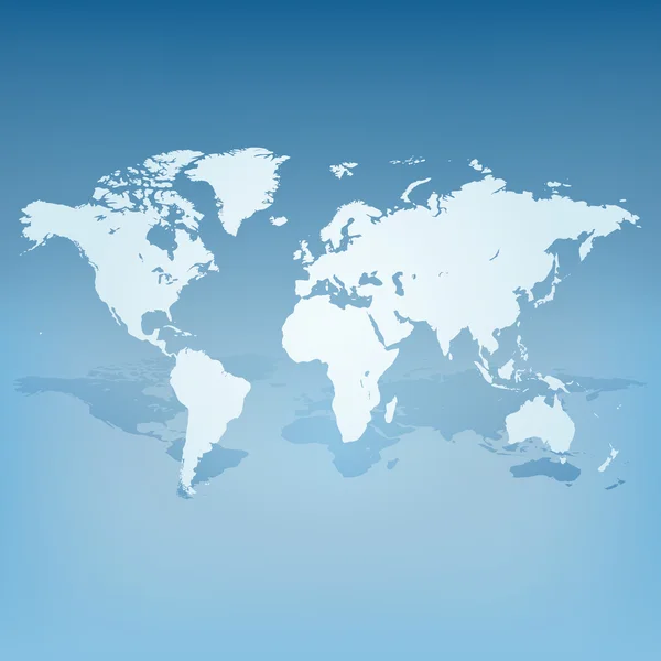 Mapa del mundo con sombra 3d concepto vector — Vector de stock