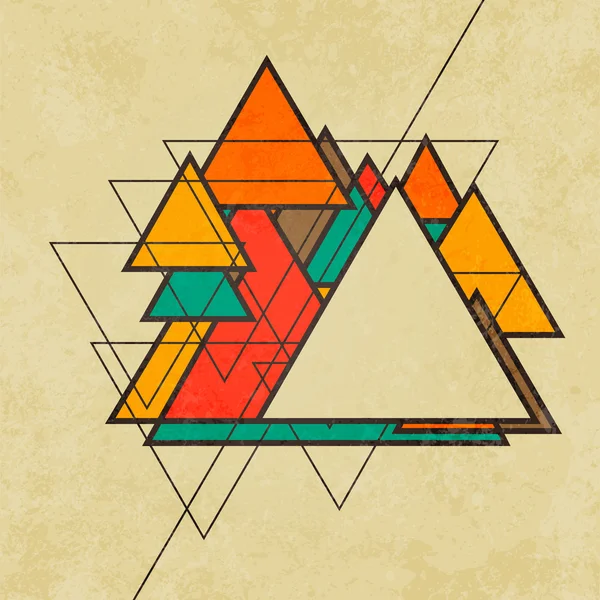 Vetor de fundo abstrato retro triangular —  Vetores de Stock