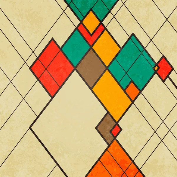 Rhombus retro abstract background vector ornament — Stock Vector