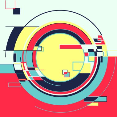 soyut geometrik retro renkli vektör arka plan