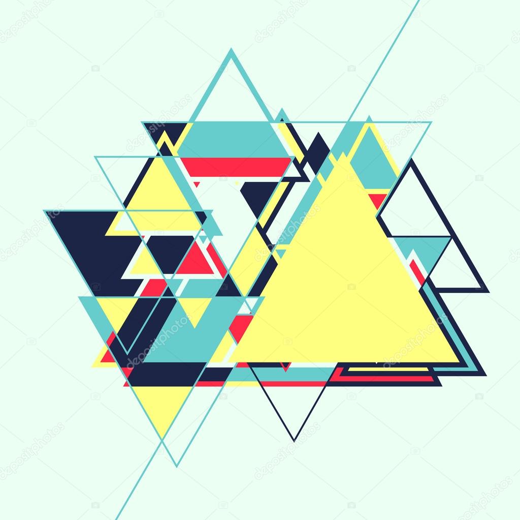 Abstract geometric retro colourful vector background