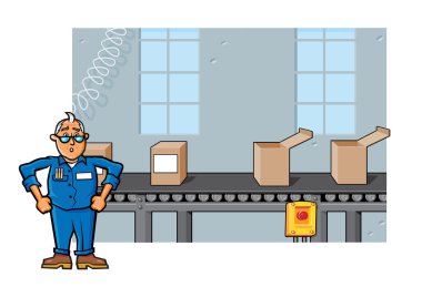 Factory Foreman Assembly Line clipart