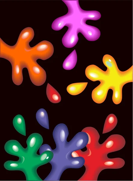 Paint Blobs Colors — Stock Vector
