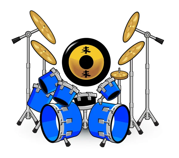 Tambours et Musique Dessins animés — Image vectorielle