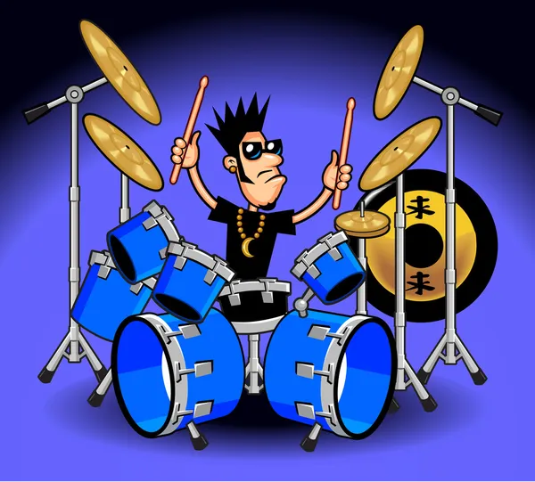 Drums en muziek tekenfilms — Stockvector