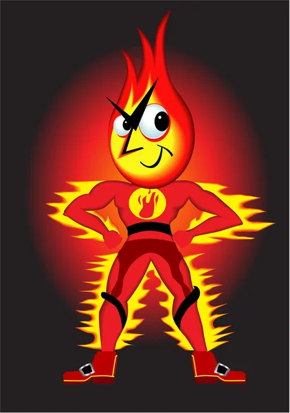 Caricature de flamme de feu — Image vectorielle